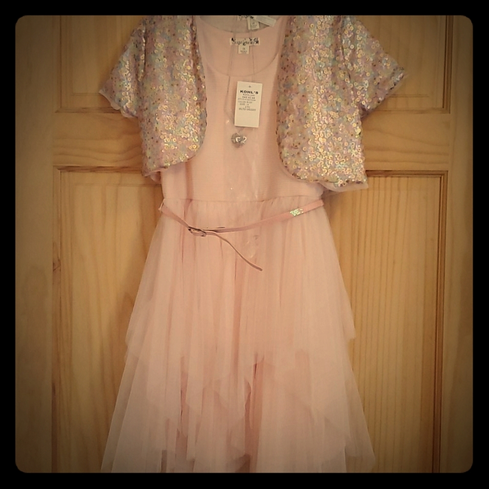 Knitworks Girls Dress with Jacket and Necklace